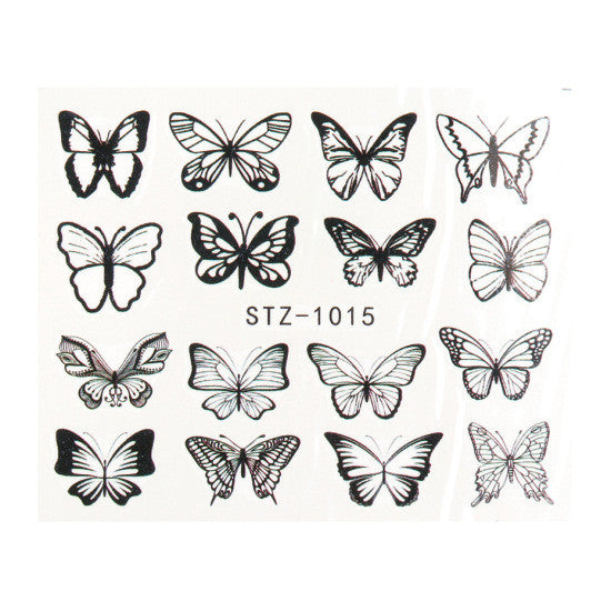 Nail Art Sticker Retro Watercolor Big Butterfly Nail Watermark Sticker