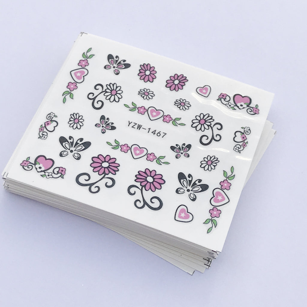 Black And White Lace Bright And Prosperous Series Of Nail Polish Full Stickers Set Of 50