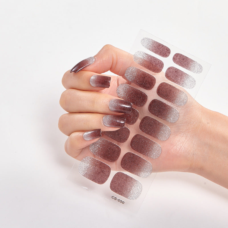 Gradient Onion Powder Manicure Tearable Color Nail Sticker