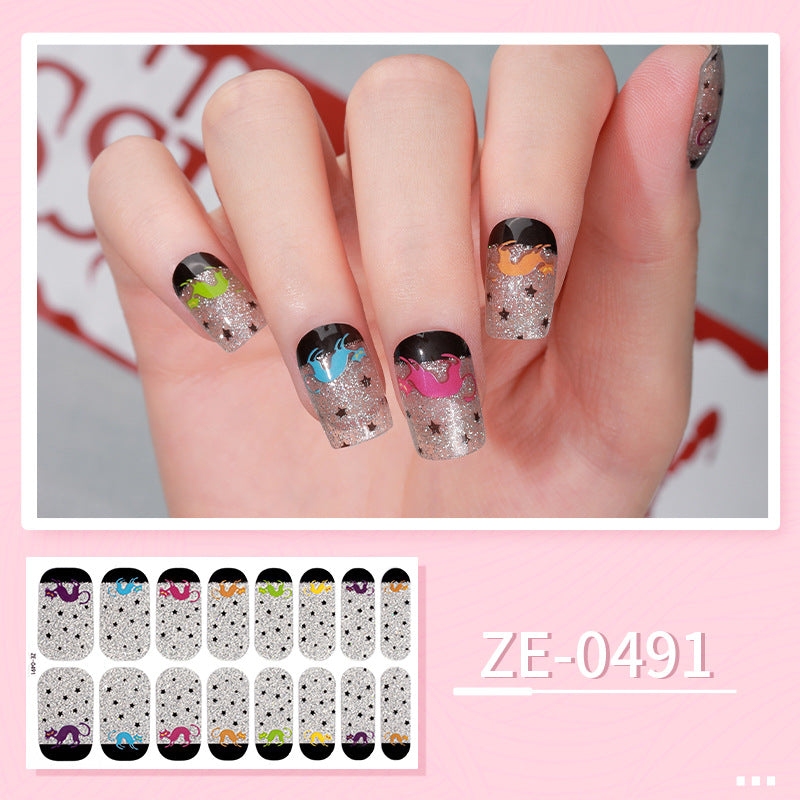Apply Oil Film Fluorescent Nail Enhancement Sticker Glow At Night