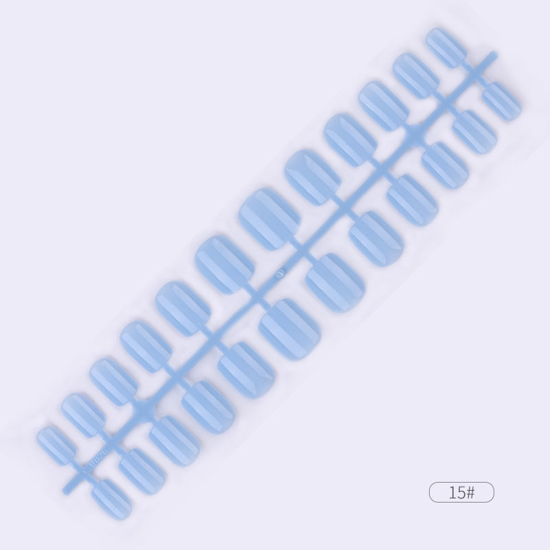 24pcs Solid Color Wear Fake Nail