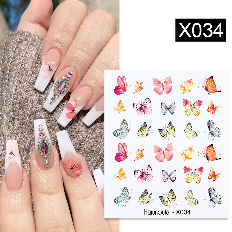 Nail Art Butterfly Sticker Flower Leaf Decal