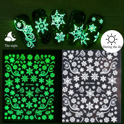 Nail Art Luminous Christmas Snowflake Luminous