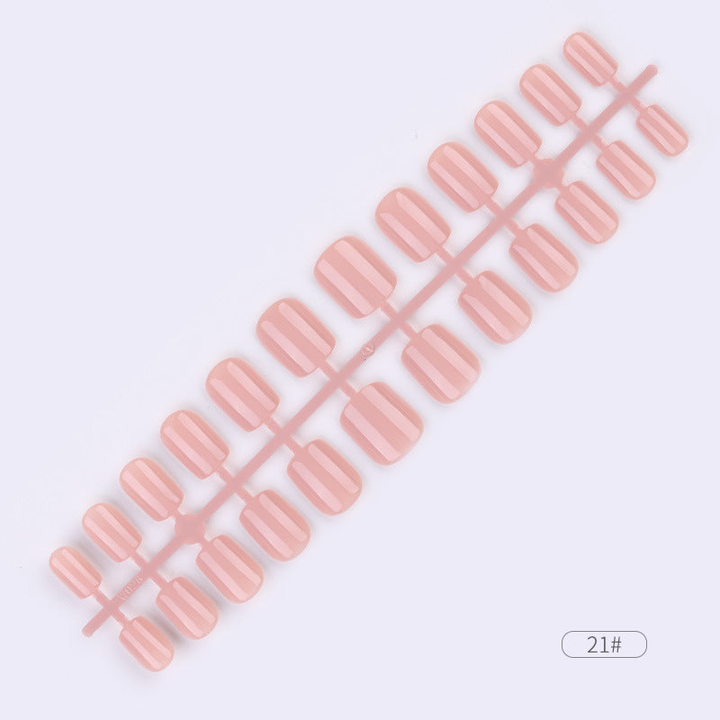 24pcs Solid Color Wear Fake Nail