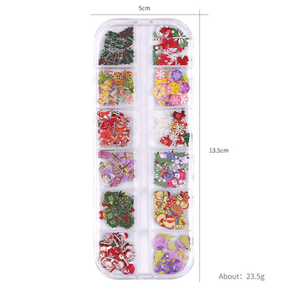 Manicure Wood Pulp Piece Butterfly Color Little Flower Christmas Halloween Nail Ornament Set