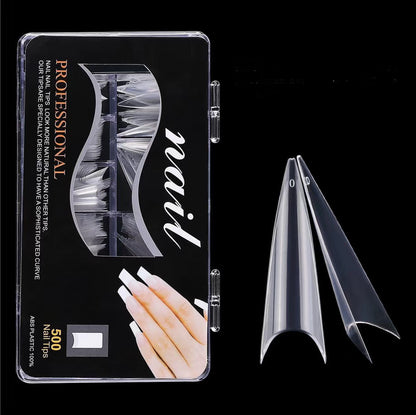 Nail Art Sheets, Pointed French Salon Nails, Long Pointed Fake Nail Sheets, Transparent Natural 100 Pieces And 500 Pieces