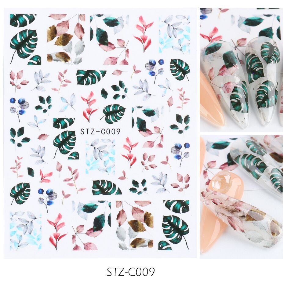 Japanese watercolor 3D nail stickers