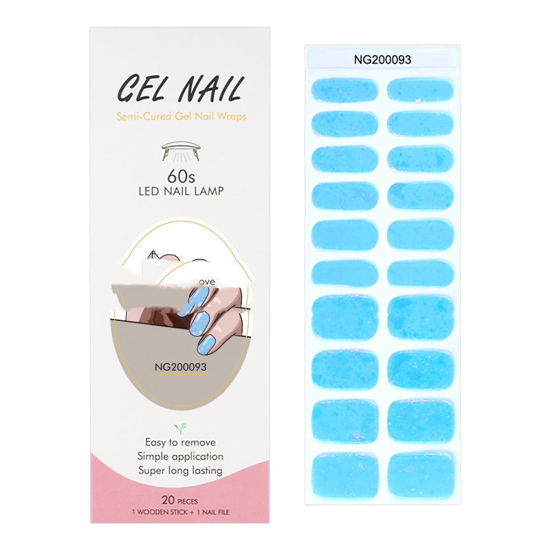 Gel 20 Finger Phototherapy Light UV Polish Half Baked Nail Stickers