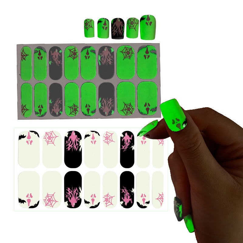 Apply Oil Film Fluorescent Nail Enhancement Sticker Glow At Night