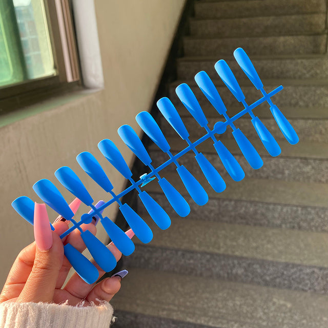 24pcs Mix Colors Matte Super Ong Coffin False Nail Ballet