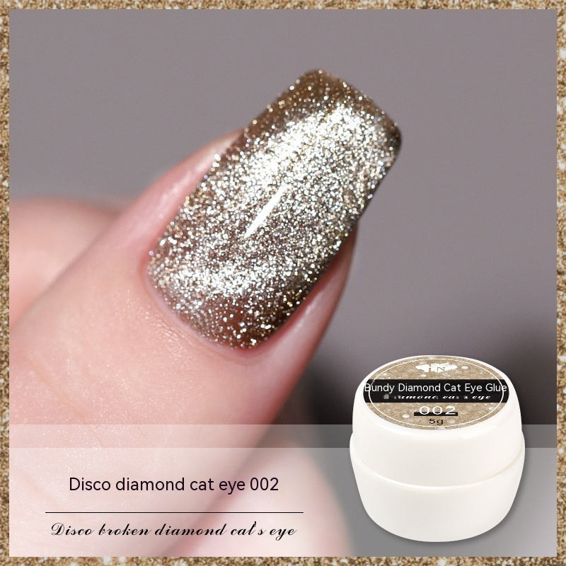 Reflective Diamond In The Debris Glue Cat Eye Gel Polish Nail Art