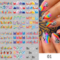 New European And American Feng Shui Print Line Flower Nail Stickers