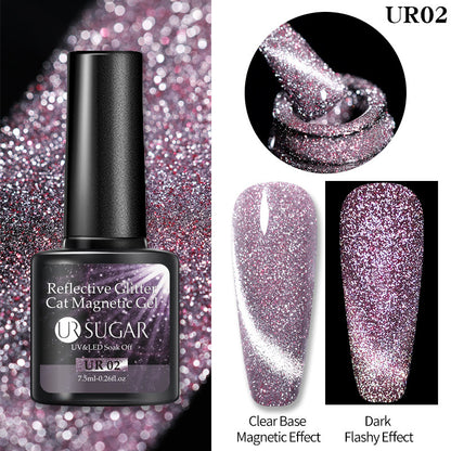 Laser Cat Eye Gel Nail Polish Manicure Crystal Diamond In The Debris Cat Eye Gel Polish