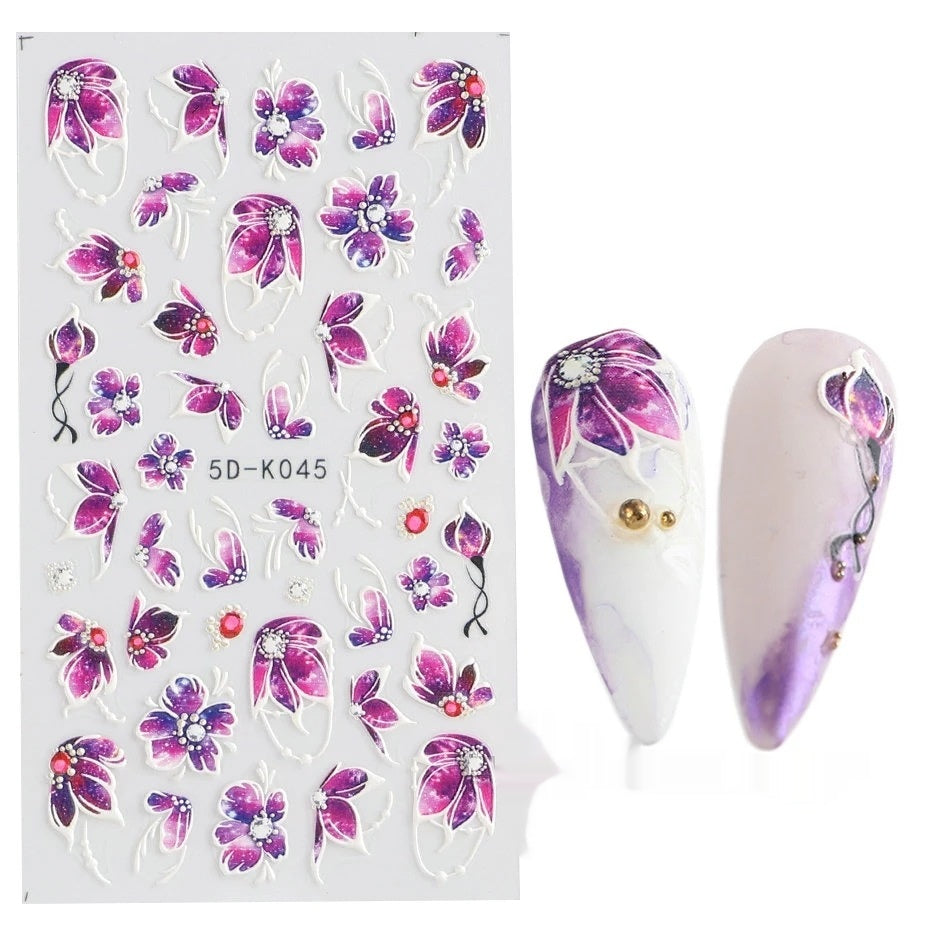 5D Three-dimensional Relief Nail Sticker