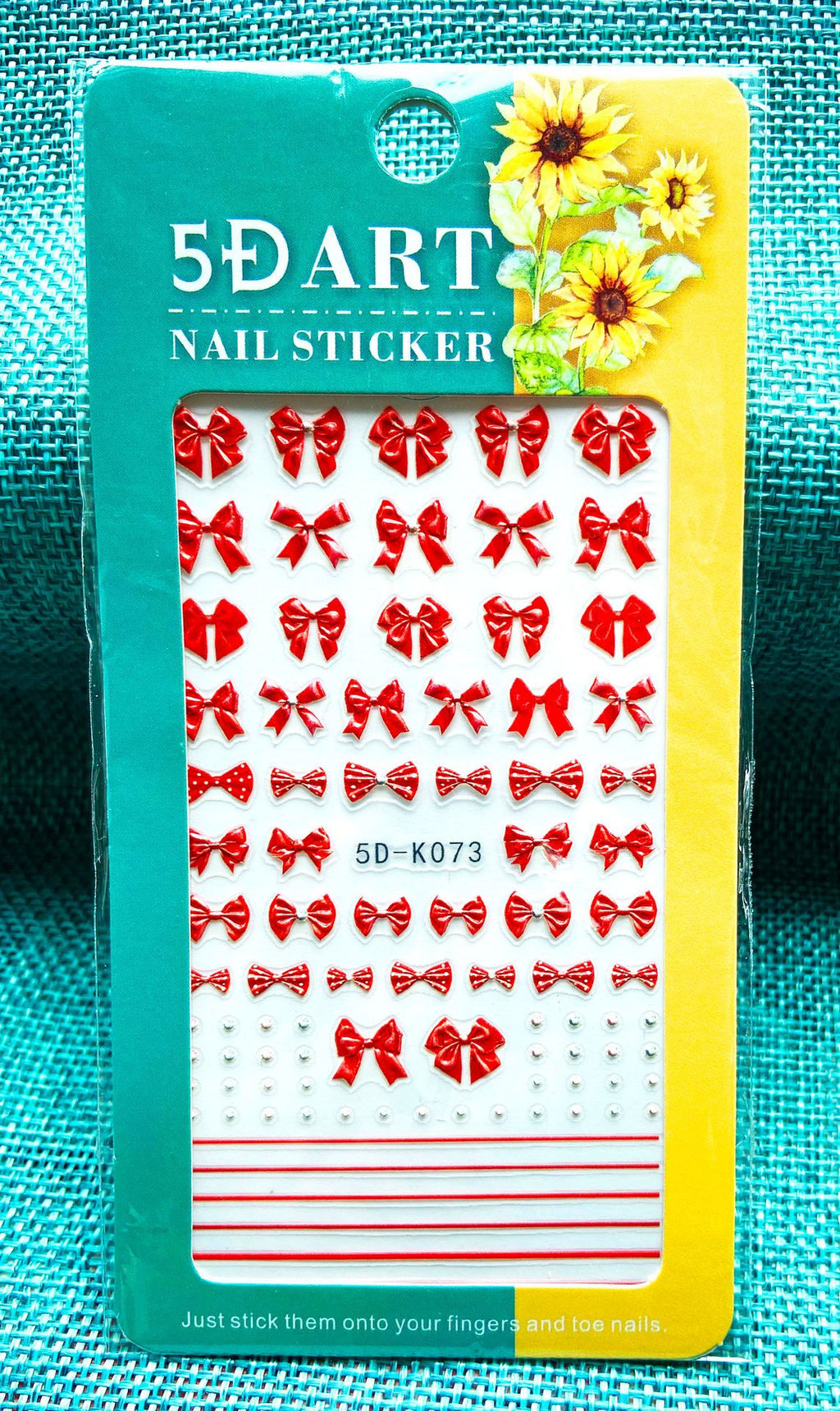 Embossed Nail Sticker Plaid Nail Sticker Three-dimensional Bow Nail Sticker Summer Nail Sticker