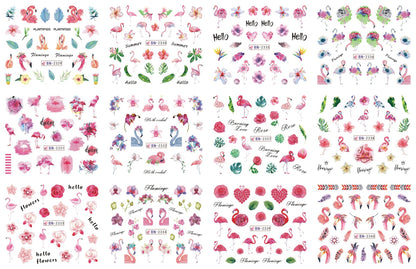 Nail Art Large Watermark Stickers Beach Tropical Rainforest Love Abstract Stickers Wholesale BN1957-2376