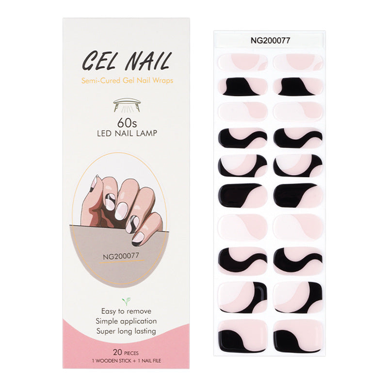 Gel 20 Finger Phototherapy Light UV Polish Half Baked Nail Stickers