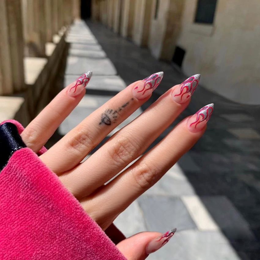 Dark Snake Flame Fake Nail Tip