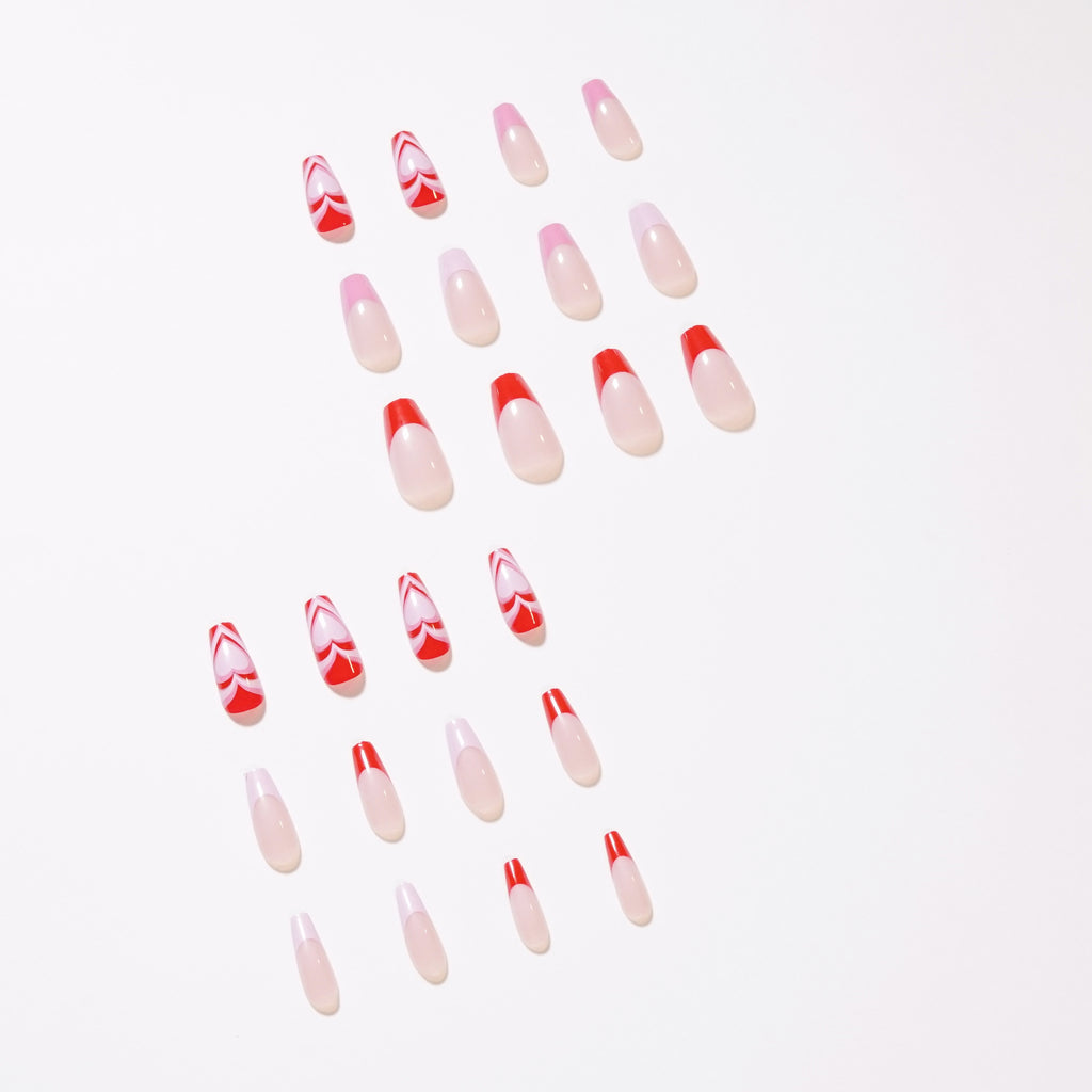 Peach Heart French Wearable Advanced Nail Wearing Nail Plate