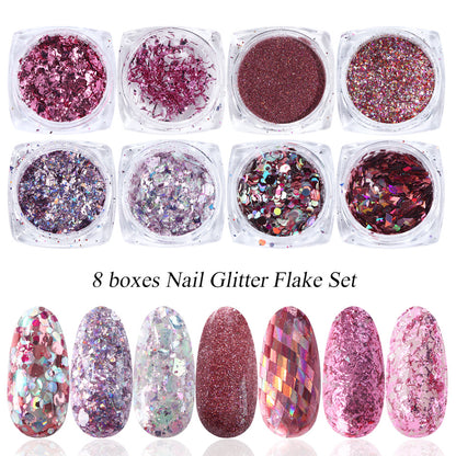 Mixed Color Platinum Shards Mixed Laser Nail Glitter