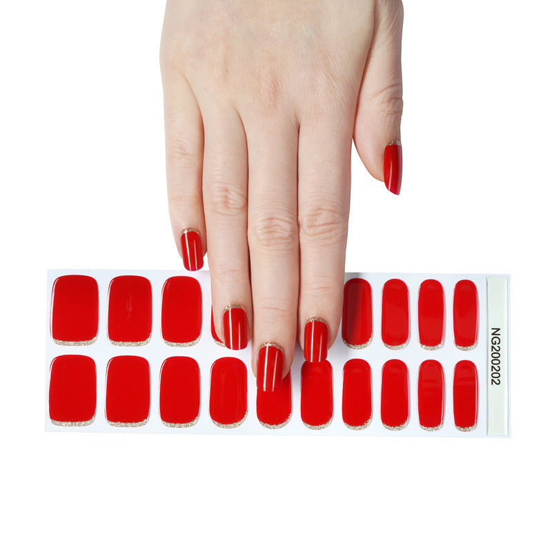 Gel Nail Stickers 20 Finger Phototherapy Light UV Polish Nail Sticker Half Baked Nail Stickers