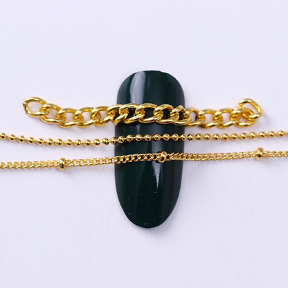 Nail Beauty Chain Alloy DIY Gold Beads