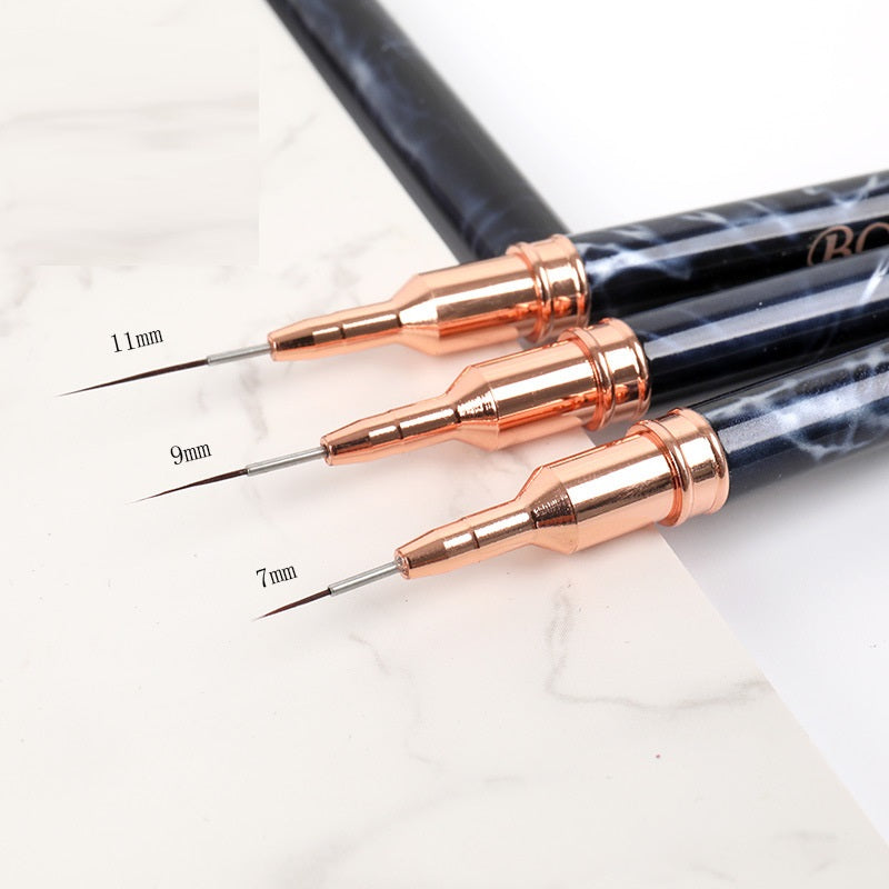 Black Marbled Metal Rod Pull Pencil Nail Tool