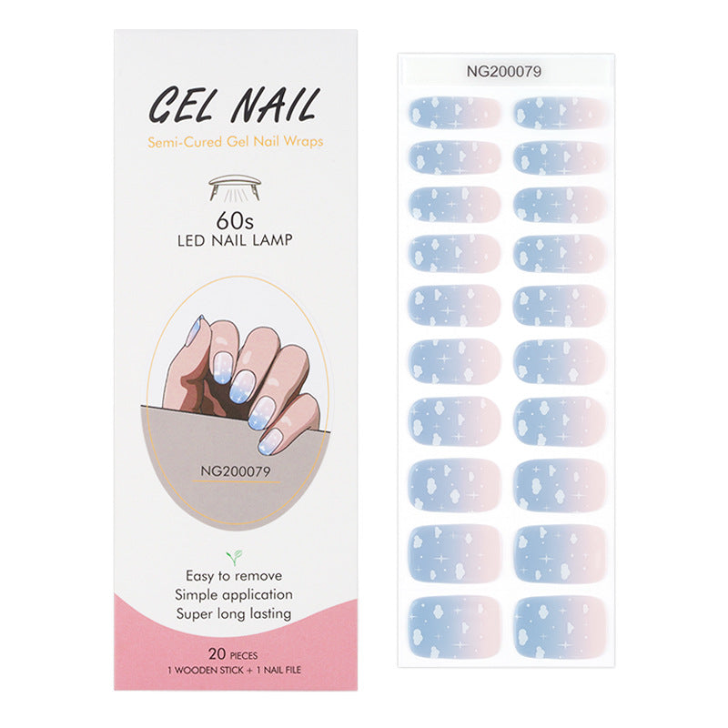 Gel 20 Finger Phototherapy Light UV Polish Half Baked Nail Stickers