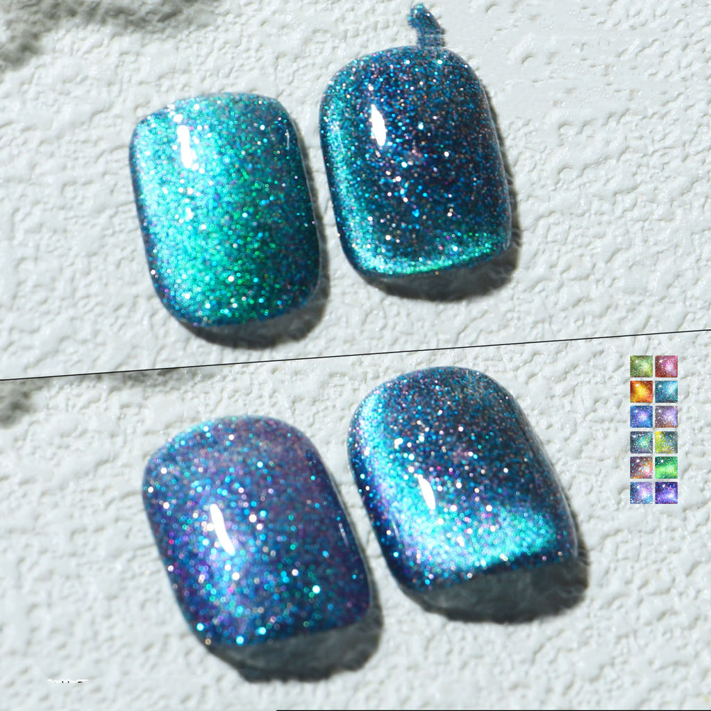 Aurora Mystical Galaxy Cat-Eye Shiny Nail Gel Polish