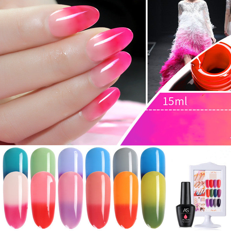 Temperature Change Glue Gradient Color Nail Polish Glue Durable Waterproof