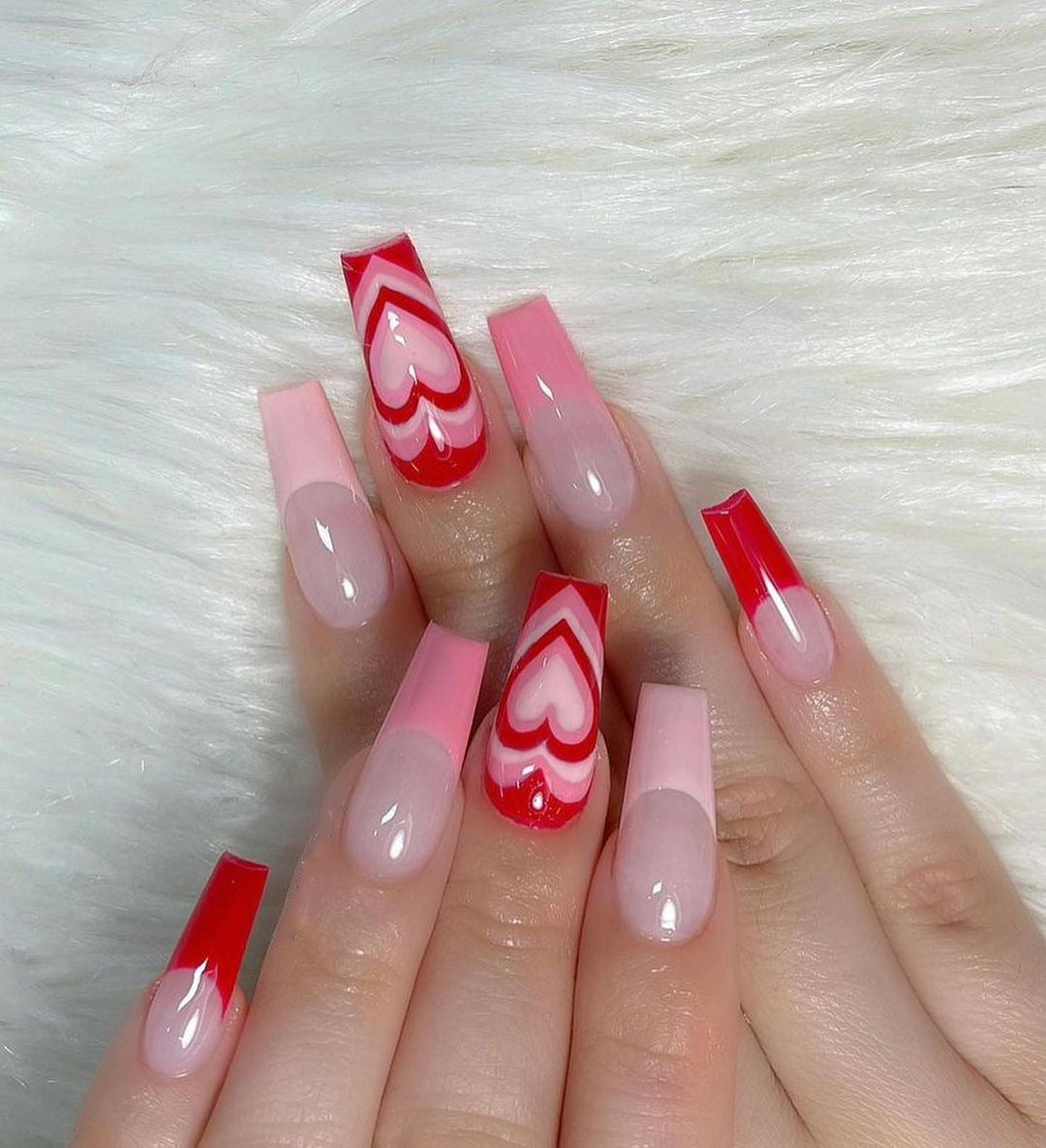 Peach Heart French Wearable Advanced Nail Wearing Nail Plate