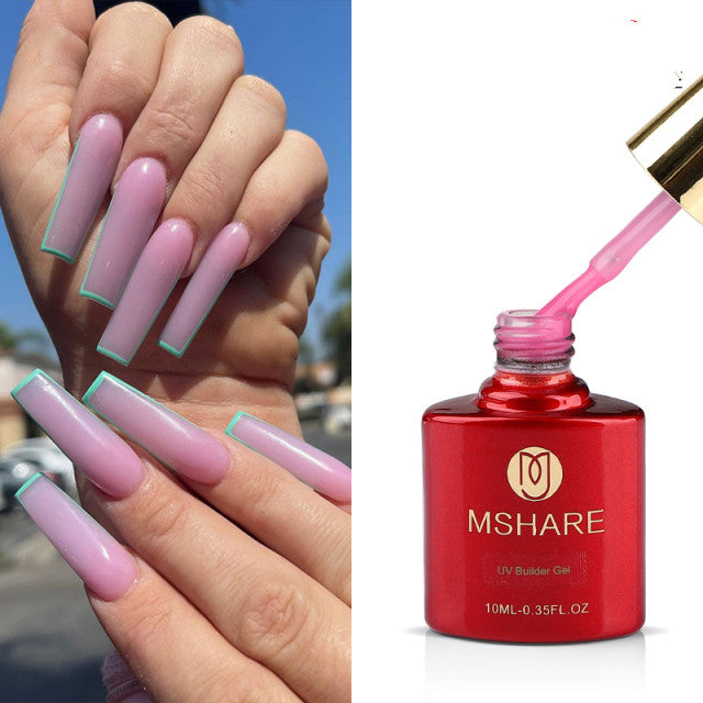 MSHARE Milky White Builder Nail Extension Gel Self Leveling