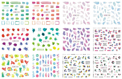 Nail Art Large Watermark Stickers Beach Tropical Rainforest Love Abstract Stickers Wholesale BN1957-2376