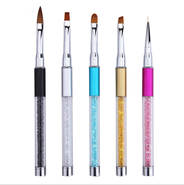 Manicure tool crystal engraved phototherapy pen Painted drawing line gradient point flower pen