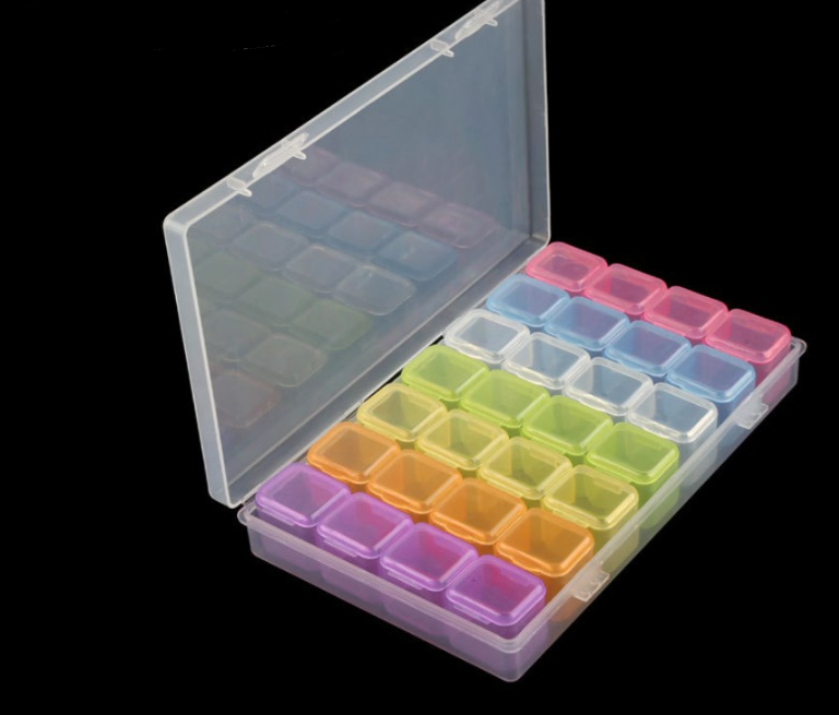 28 grid box transparent jewelry box