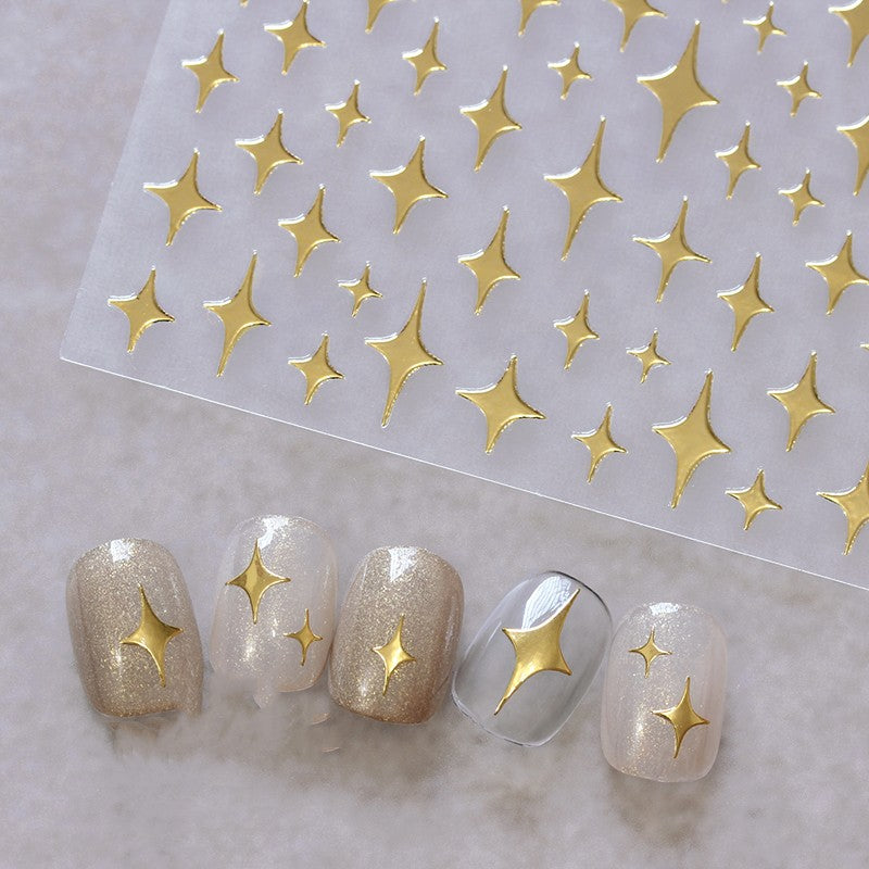 Embossed Black-and-white Butterfly Rose Nail Stickers