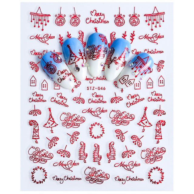 Nail Christmas decal jewelry