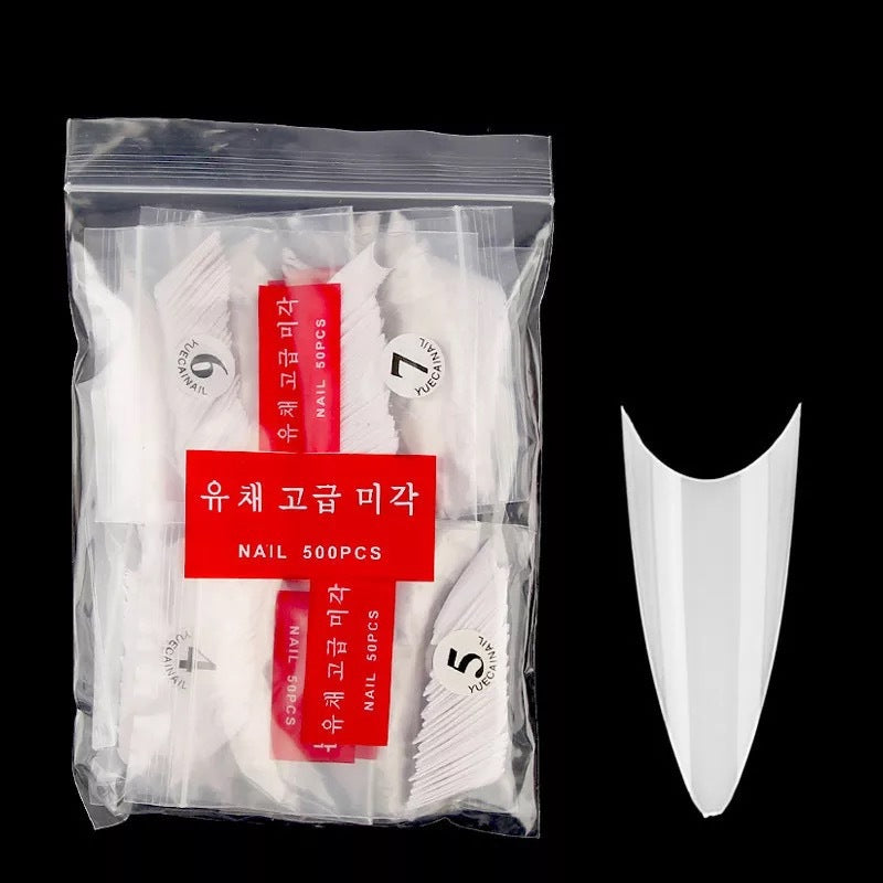Nail Tip Nail Piece Fake Nail Product 500 Pieces Bag Transparent White