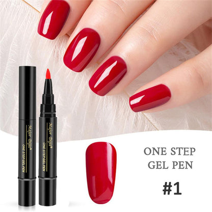 One-step nail polish gel pen