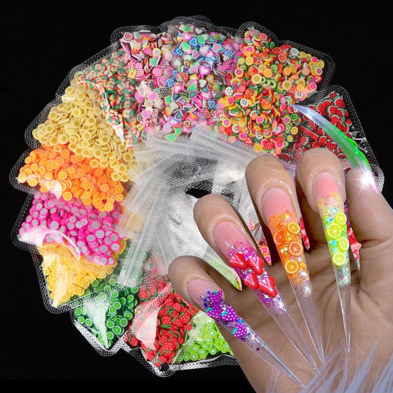 Soft Clay 10g Bag Of Fruit Summer Nail Jewelry Thin Patch Phototherapy