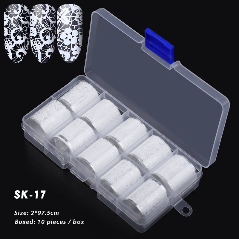 10 Boxes Of Holographic Nail Stickers AB Color Nail Art