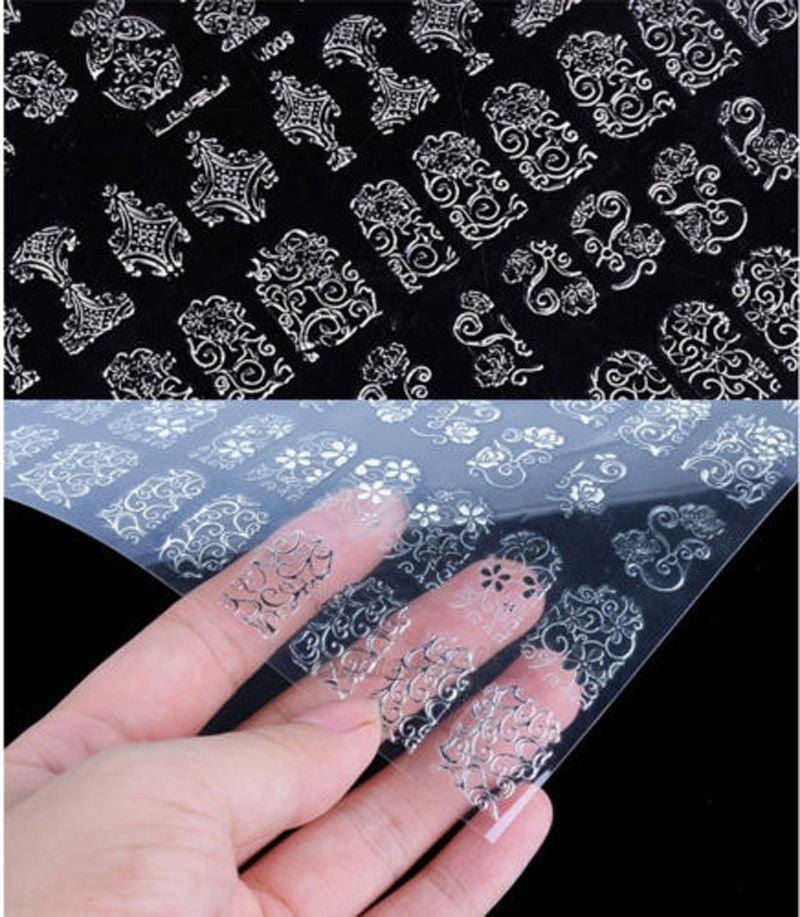 108 hot gold and silver stickers nail 3D stickers