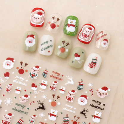 Nail Art Sticker Santa Claus Cartoon