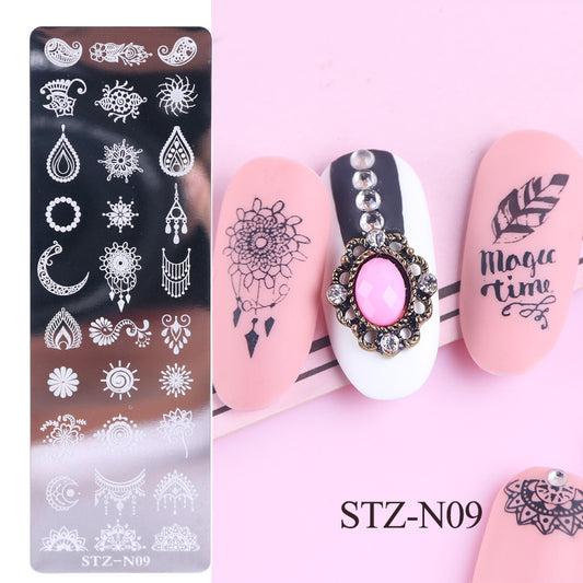 Nail print small long steel plate