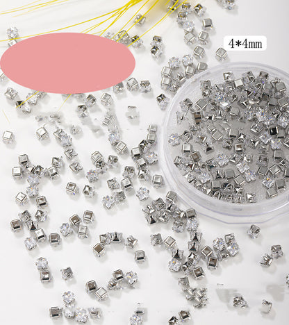 Square Water Drop Zircon Nail Art Jewelry