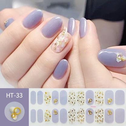 Hot Gold Star Moon Laser Nail Sticker