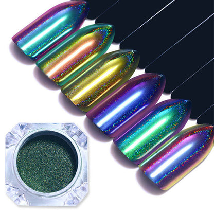 Nail Art Magic Mirror Effect Powder Laser Peacock Aurora Rainbow