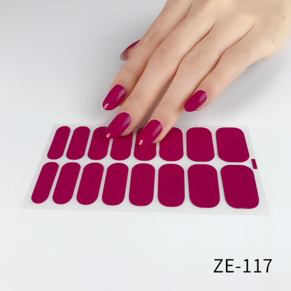 Solid Color Waterproof Nail Stickers