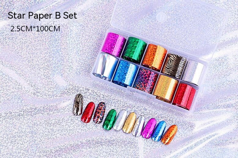 Nail Art Transfer Foils Set Of 12