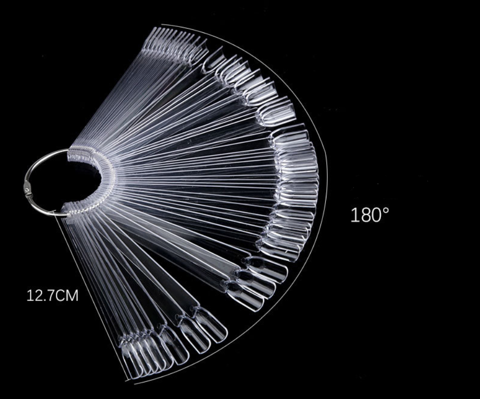 Fan-shaped nail polish color plate